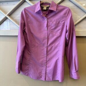 10,000 Ft Above Sea Level Shirt Women's Small Long‎  Sleeve Button UP Top Hiking